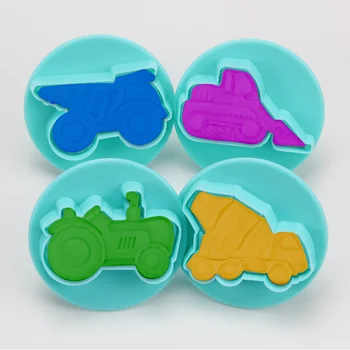 O Envio gratuito de Plástico de Alta Qualidade 3D de Carro em Forma de Cortadores de Biscoito de Açúcar de Artesanato Fondant DIY Moldes Definidos