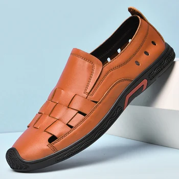 Verão Respirável de Alta Qualidade sandálias de Mens Sapatos Casuais Retro Todos-jogo deslizar sobre moda Recreativas Homens Sapatos de Tênis ao ar livre