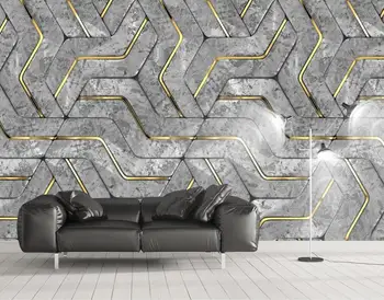 Personalizado 3D papel de parede ao ar livre, Nórdicos geométricas abstratas de gráficos tridimensionais, na parede do fundo da decoração