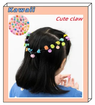 50 pcs/lotes desenho infantil cabelo garra Bonito garra Kawaii mini clip Candy color coelho rosto sorridente Menina acessórios de cabelo dom