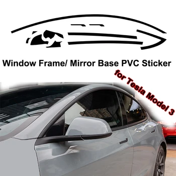 Model3 Exterior Acessórios de Decoração para o Tesla Model 3 do Quadro de Janela Adesivo PVC maçaneta da Porta Preta Protetor Filme Espelho Tiras de Guarnição